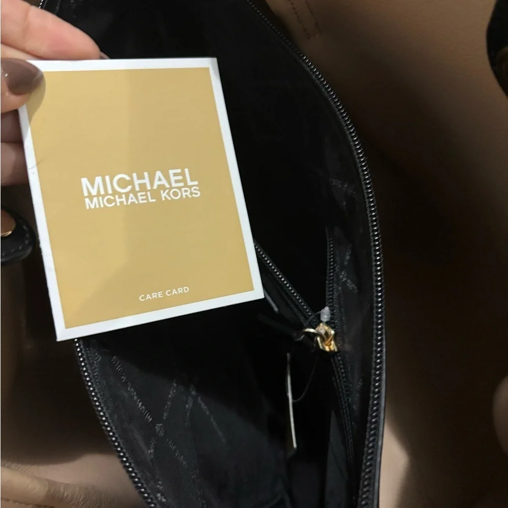 NWT! Michael Kors Emilia Large East West Black Pebbled Leather Tote Shoulder Bag - Picture 10 of 14
